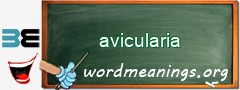 WordMeaning blackboard for avicularia